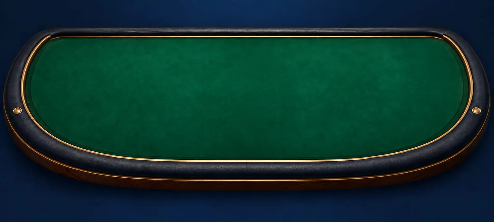 The green felt table seen from the dealer seat